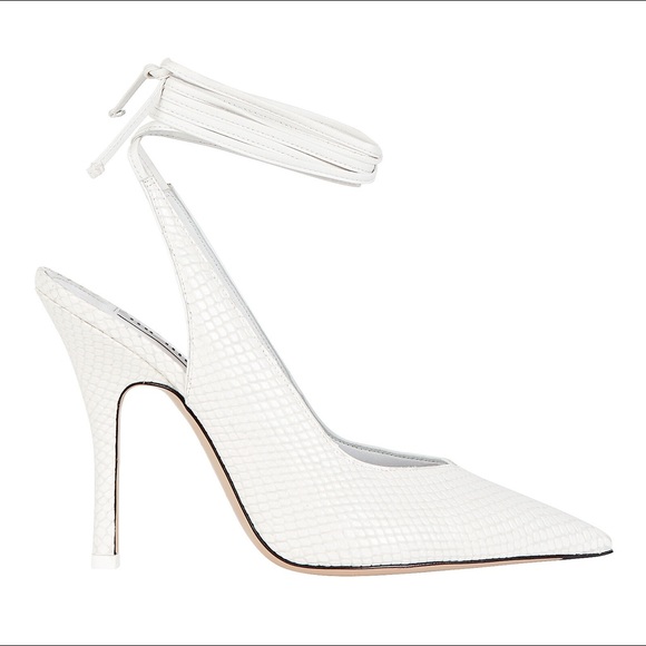 The Attico Venus Croc-Embossed Pumps White - Picture 4 of 10